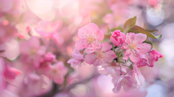 海棠花柔和色彩图片
