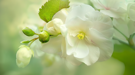 海棠花素雅白色图片