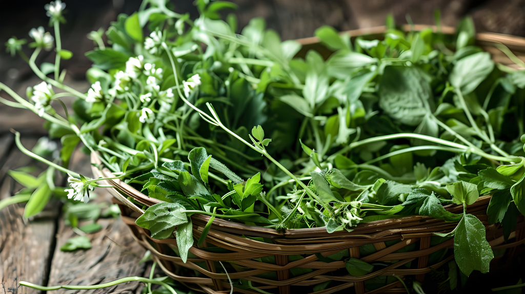 荠菜鲜绿植物版权图片下载