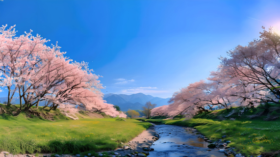 樱花树上樱花盛开图片