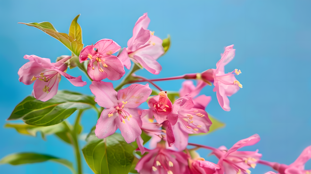 杜鹃花清澈蓝天版权图片下载