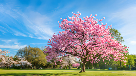 春日公园樱花树图片