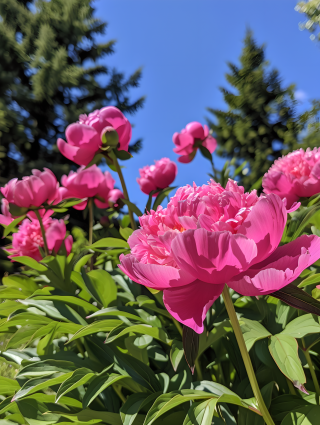 芍药花仰拍图片