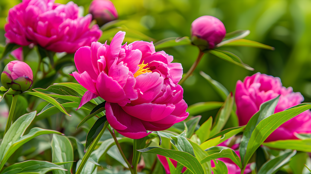 盛开的芍药花版权图片下载