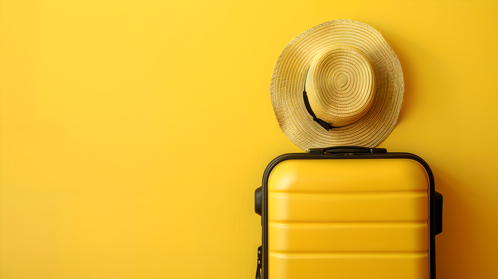 黄色行李箱版权图片下载