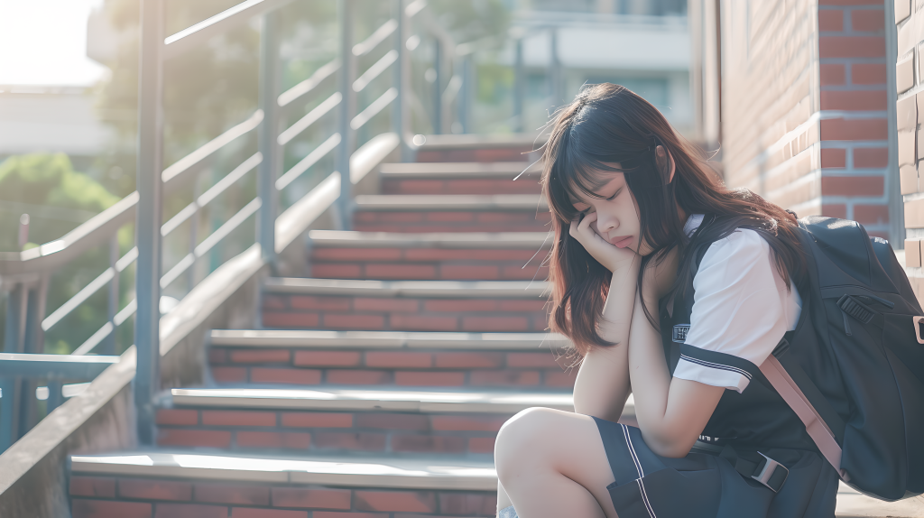 校园霸凌女孩留泪图片