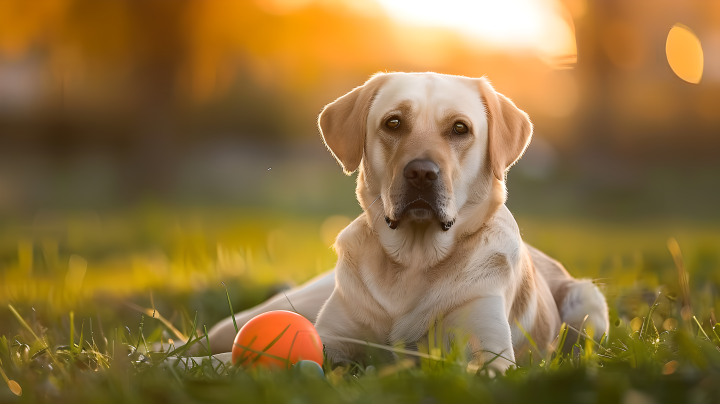 拉布拉多犬乖巧版权图片下载