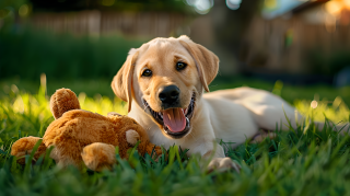 拉布拉多犬玩耍图片