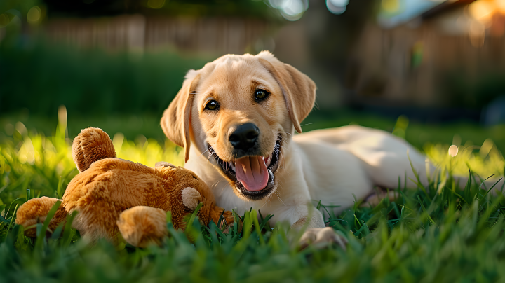 拉布拉多犬玩耍版权图片下载