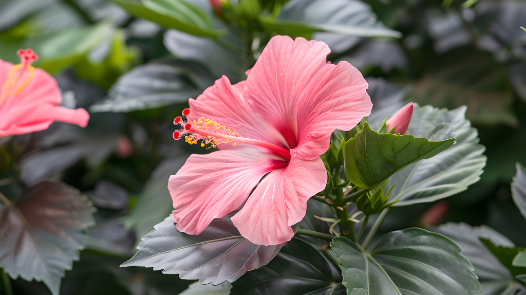木槿花俯拍版权图片下载