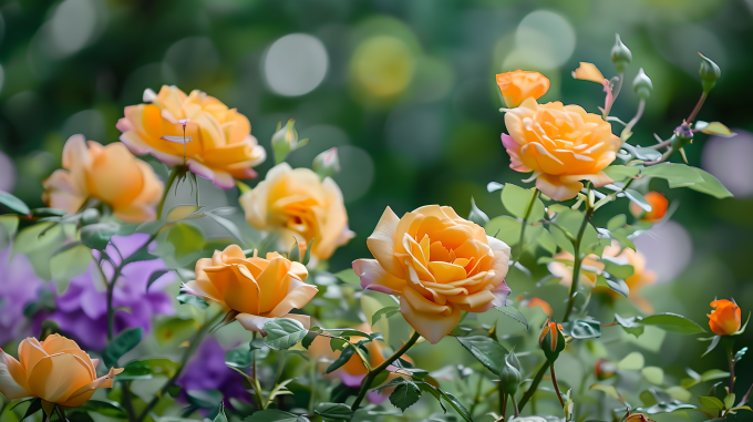 橙色月季花图片