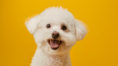 愉快表情的比熊犬图片