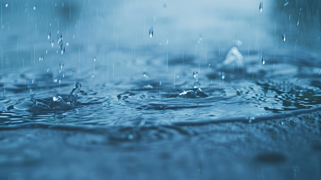 暴雨水面落雨图片