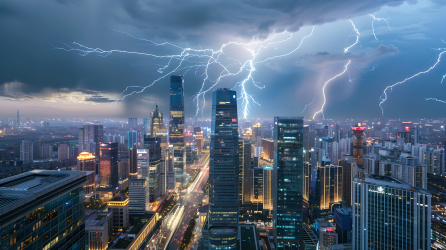 北京夜景暴雨图片