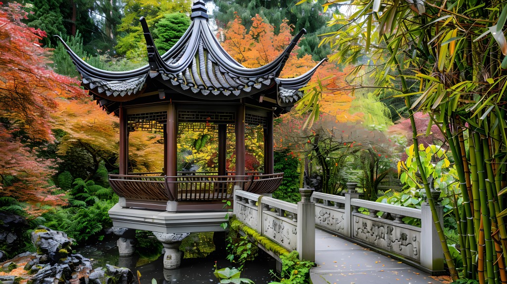 凉亭自然美景版权图片下载