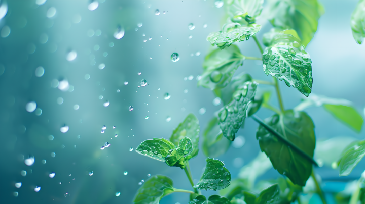 梅雨季玻璃上的雨滴版权图片下载