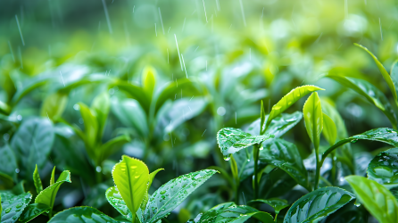 梅雨嫩绿植物图片