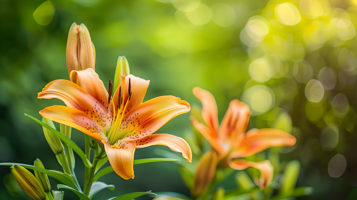 橙色百合花版权图片下载