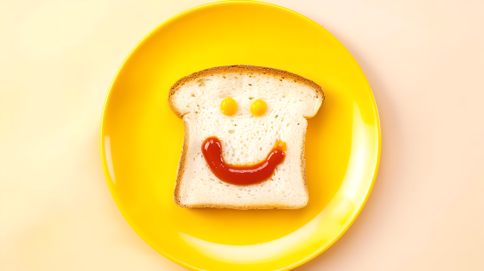 笑脸早餐面包图片