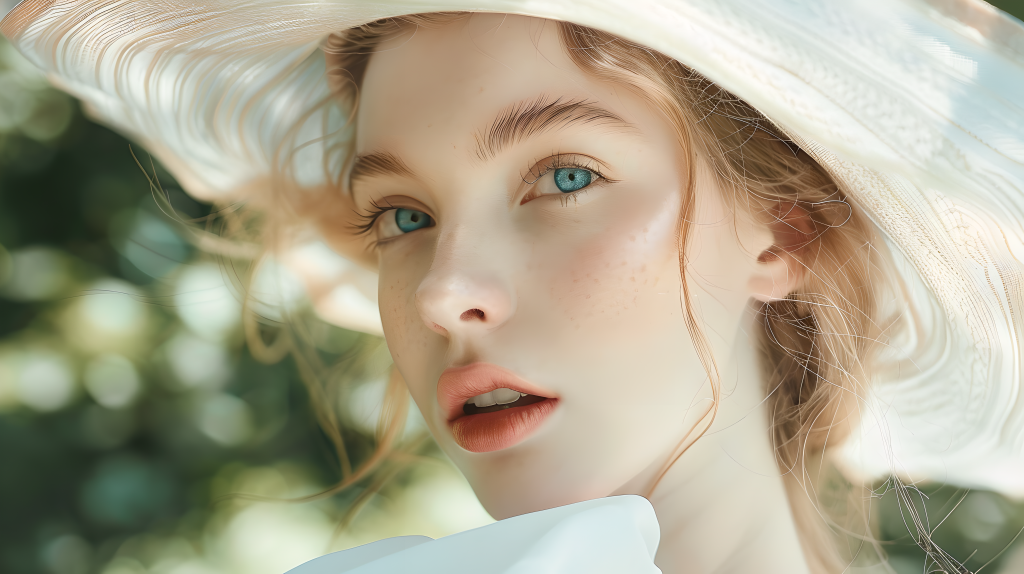 欧洲美女面部特写版权图片下载