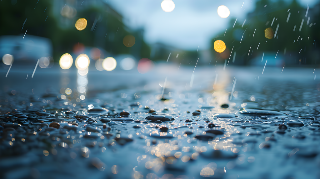 下雨天光影图片