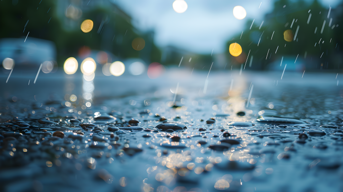 下雨天光影图片