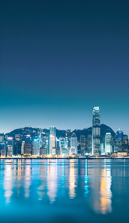 香港城市地标夜景版权图片下载