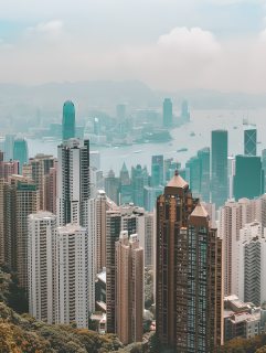 香港城市朦胧景色图片