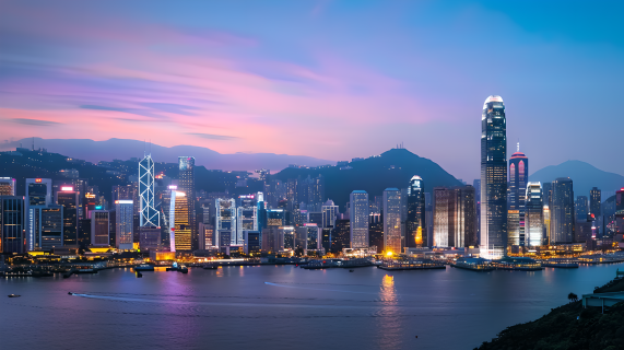 香港夜景唯美灯光图片