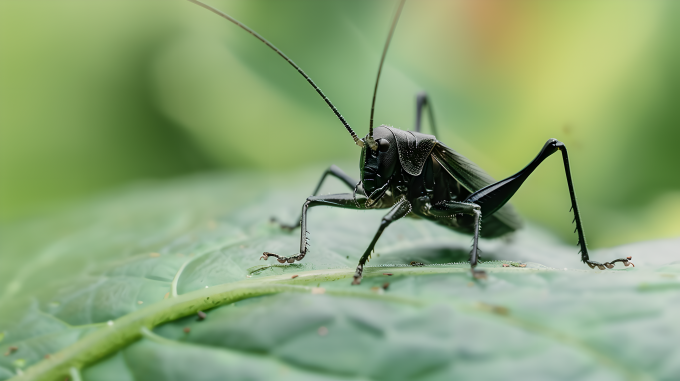 蟋蟀绿色叶片图片