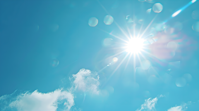 炎热天气蓝天白云图片