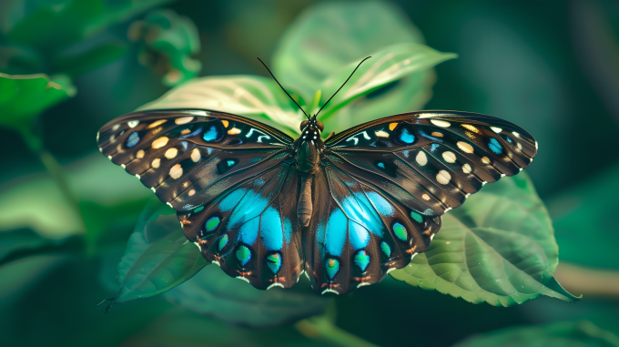 漂亮蝴蝶蓝色翅膀图片