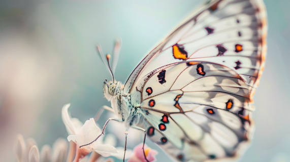 漂亮蝴蝶白色翅膀图片