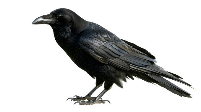 黑色乌鸦白色背景图片