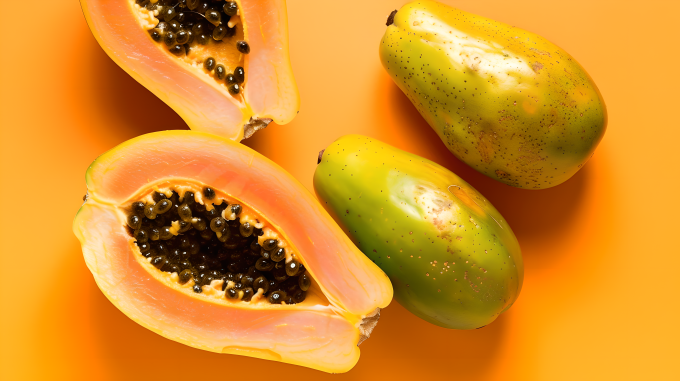 木瓜橙色背景图片