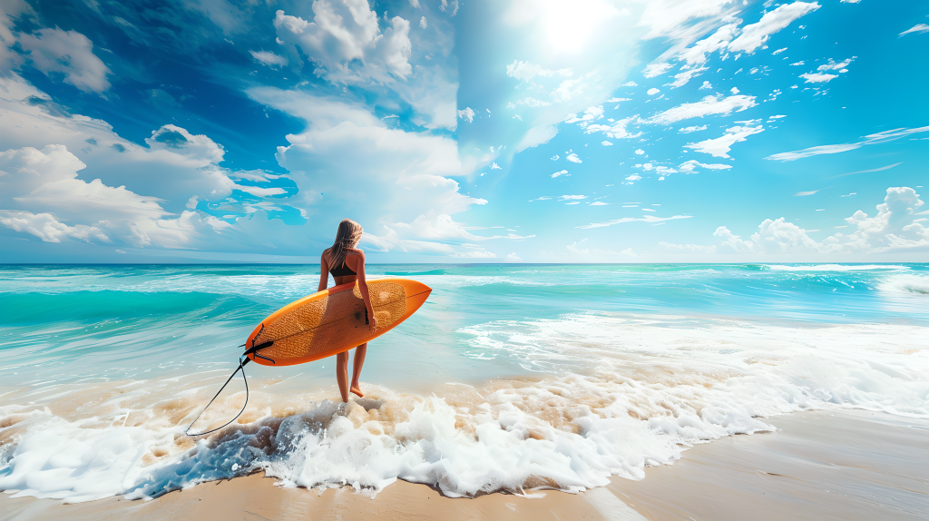 夏日冲浪唯美浪花版权图片下载