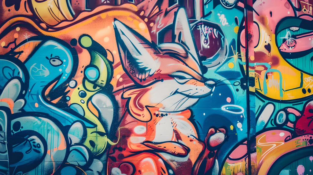 涂鸦画小狐狸版权图片下载