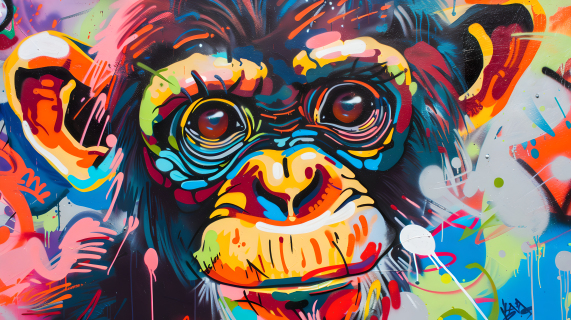 涂鸦画黑猩猩图片
