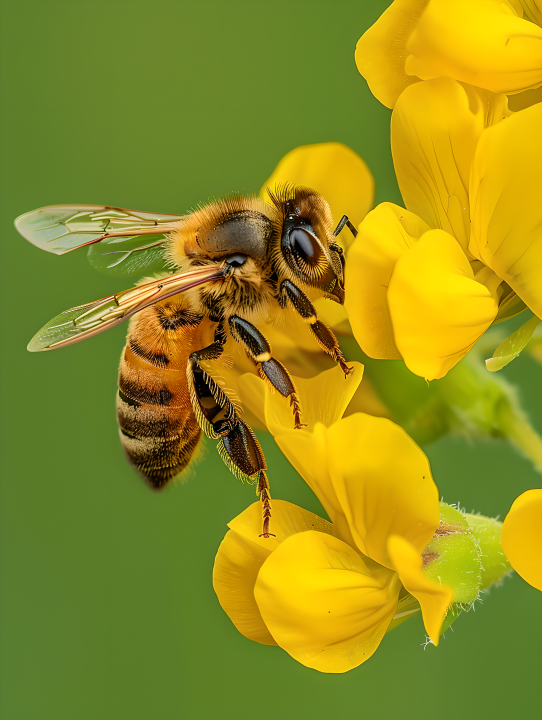 油菜花上的蜜蜂版权图片下载