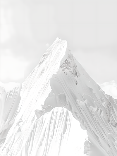 白色背景冬季雪山图片