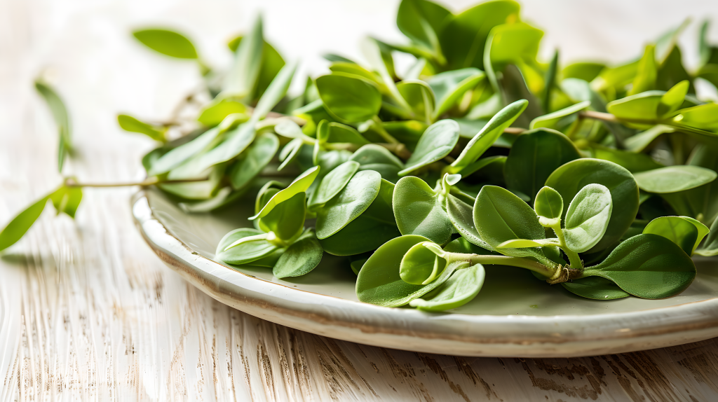 一盘马齿苋图片