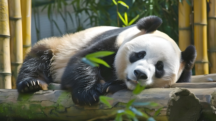熊猫休息图片
