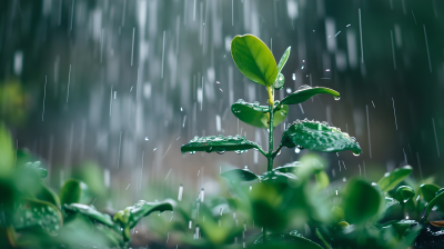 下雨天雨滴创意图片