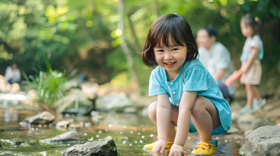 小学生旅行拥抱自然图片