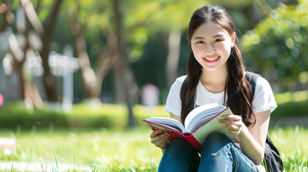 草地上的大学生图片