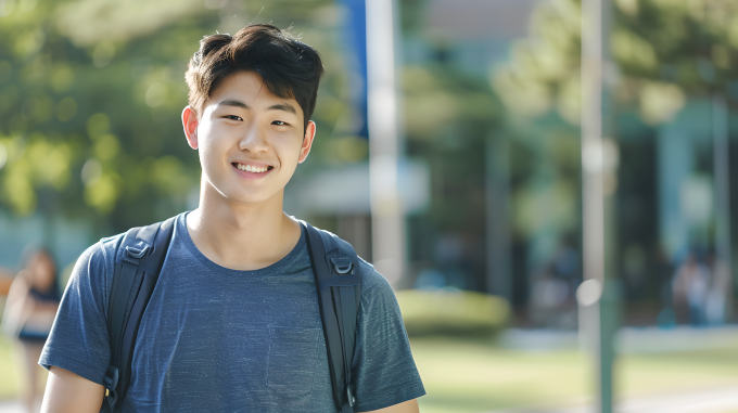 大学生阳光微笑图片