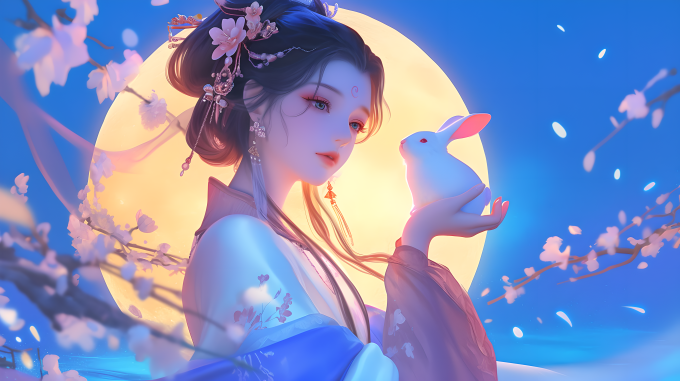 嫦娥玉兔中秋快乐图片