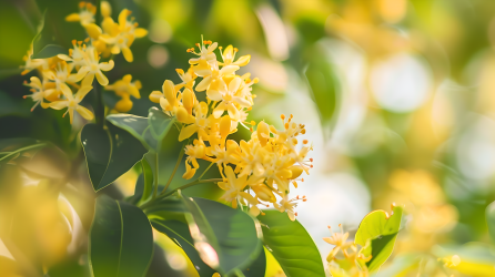 桂花花朵近景图片