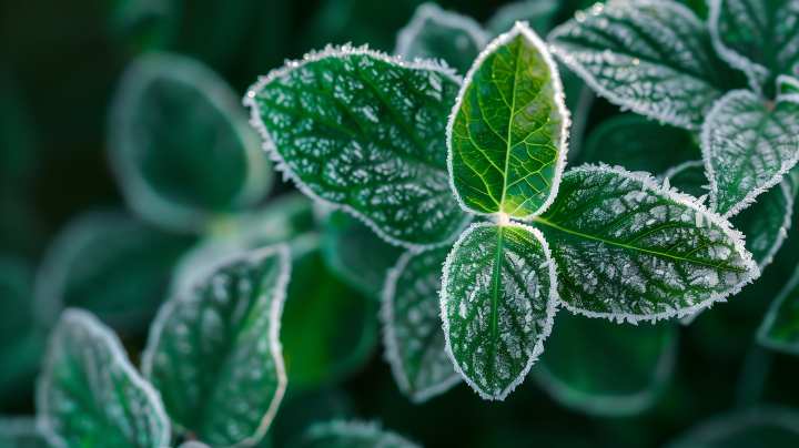 霜降美丽植物版权图片下载