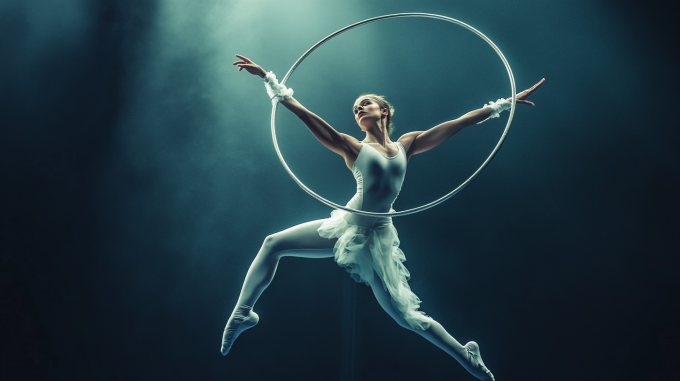 优雅纯净的空中体操图片